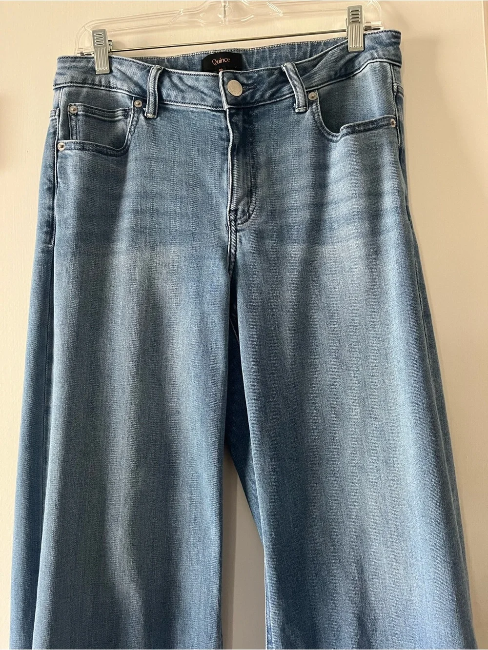 Quince Luna Stretch Wide Leg Jeans - Seaside Blue
